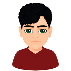 Portrait of boy with curly hair and glasses