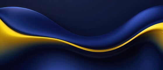Fototapeta premium abstract navy blue and yellow flowing background illustration