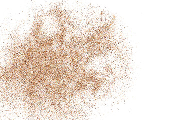 Sand Abstract Backdrop. Coffee Color Texture Isolated on White Background. Chocolate Color Pattern. Brown Shades Confetti. Vector Illustration, EPS 10.
