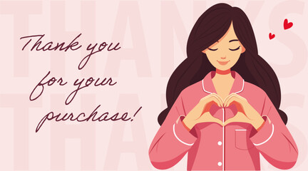 Thank you for your purchase. Thank you for your purchase card design for online buyers illustration vector