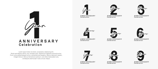 anniversary logotype vector design with black color can be use for special moment celebration