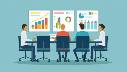 Strategic Analysis: Businessman Reviewing Customer Feedback with Team for Competitive Improvements