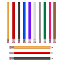 Colored pencils set on a white background. Vector illustration