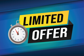 limited offer vector illustration with lines 3d style for social media landing page, template, ui, web, mobile app, poster, banner, flyer, background, gift card, coupon, label, wallpaper

