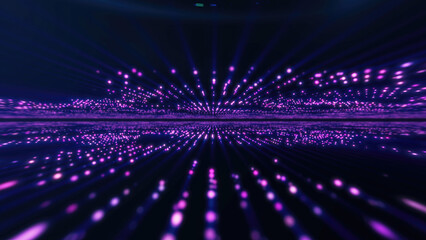 Abstract purple glowing energy hi-tech lines and digital particles tunnel with bokeh effect background © Bolbik