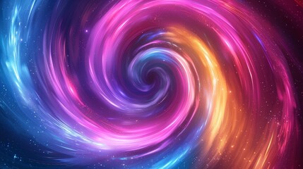 Stellar Vortex: Mesmerizing Cosmic Swirl of Vivid Colors in Space