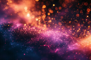 Obraz premium A close-up exploration of shimmering particles in a vibrant abstract universe,