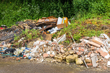 Dumped builders rubble