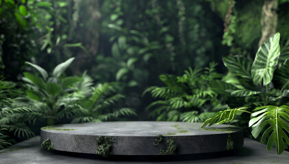 Podium background product forest green display platform