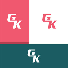 GK ,KG letter logo design template elements. Modern abstract digital alphabet letter logo.