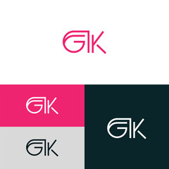 GK ,KG letter logo design template elements. Modern abstract digital alphabet letter logo.