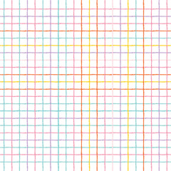 Vector hand drawn cute checkered pattern. Doodle Plaid geometrical simple texture. Crossing diagonal lines. Abstract cute delicate pattern ideal for fabric, textile, wallpaper