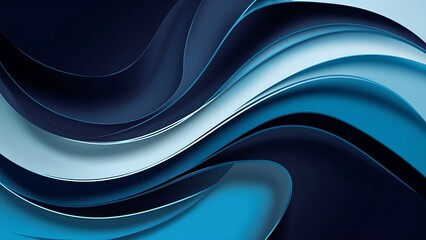 Obraz premium Abstract wallpaper created from Blue 3D Undulating lines. Colorful 3D Render