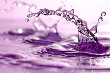 Vibrant purple water splash dynamic close-up