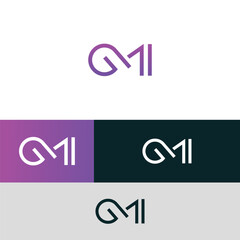 GM, MG letter logo design template elements. Modern abstract digital alphabet letter logo.
