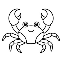crab  anime line art vector illustration