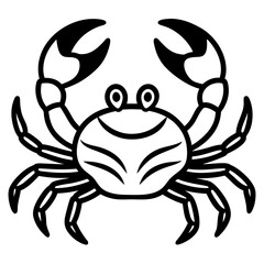 crab  anime line art vector illustration