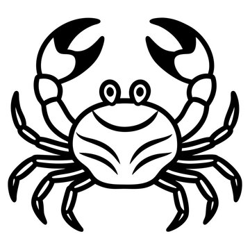 recommend clip art: crab  anime line art vector illustration