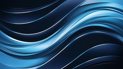 Obraz premium Abstract wallpaper created from Blue 3D Undulating lines. Colorful 3D Render