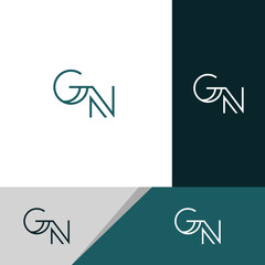 GN, NG letter logo design template elements. Modern abstract digital alphabet letter logo.