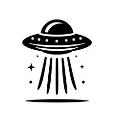 UFO flying saucer logo vector illustration isolated on white background