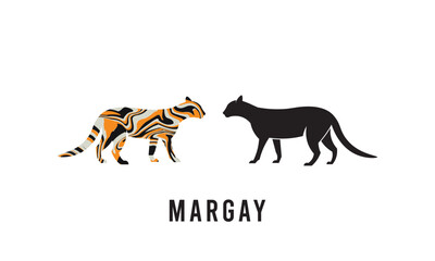 Margay cat logo design, Margay logo with a minimalist design.