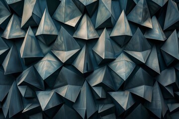 Fototapeta premium Geometric shapes abstract background in shades of blue