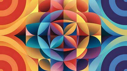 4K Abstract wallpaper colorful design, shapes and textures, colored background