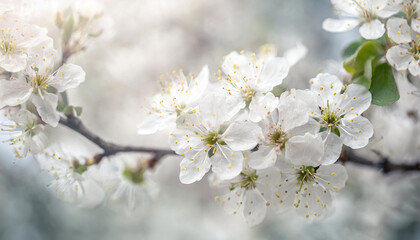 Spring. Blossoming tree brunch with white flowers