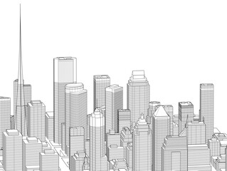 Fototapeta premium city architecture vector 3d illustration