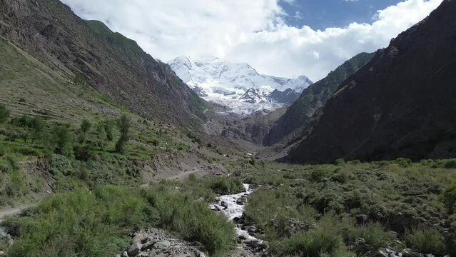 Rakaposhi Mountain view from snow-covered  