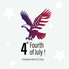 Fourth of July the Independence day of United States of America, 4th July, Vector Art for social media and digital wish post
