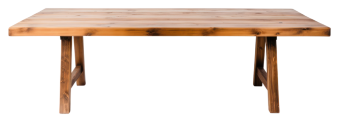 PNG Wooden table furniture bench white background.