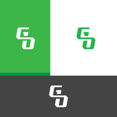 GO, OG letter logo design template elements. Modern abstract digital alphabet letter logo.