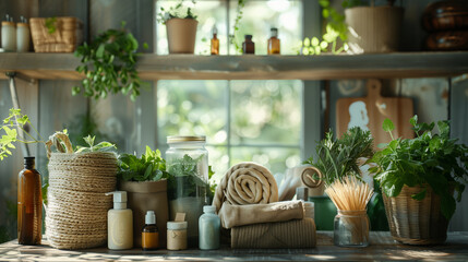 Eco friendly lifestyle - sustainable, renewable materials