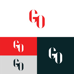 GO, OG letter logo design template elements. Modern abstract digital alphabet letter logo.