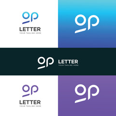 GP, PG letter logo design template elements. Modern abstract digital alphabet letter logo.