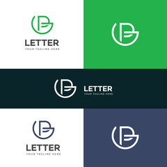 GP, PG letter logo design template elements. Modern abstract digital alphabet letter logo.