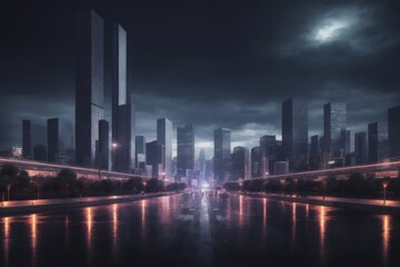 Fototapeta premium city skyline at night 