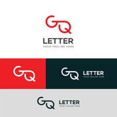 Obraz premium GQ, QG letter logo design template elements. Modern abstract digital alphabet letter logo.