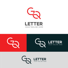 Obraz premium GQ, QG letter logo design template elements. Modern abstract digital alphabet letter logo.