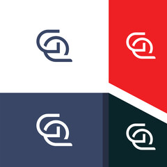 GQ, QG letter logo design template elements. Modern abstract digital alphabet letter logo.