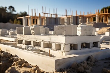 Construction of a new house. Construction of a new residential complex.