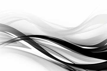 Naklejka premium Abstract black and white wavy lines design