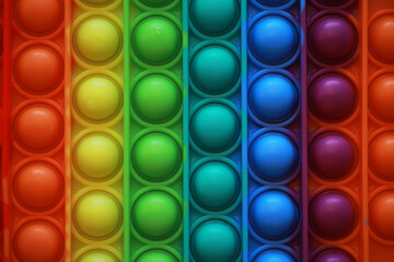 Vibrant Rainbow Pop-It Fidget Toy with Colorful Bubbles for Stress Relief and Sensory Play