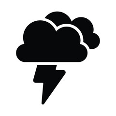 Simple Storm glyph icon. The icon can be used for websites, print templates, presentation templates, illustrations, etc