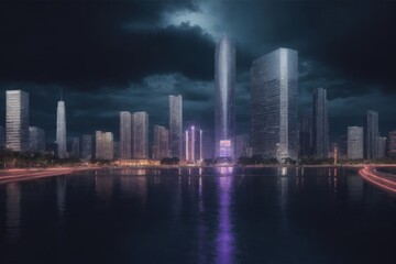 Fototapeta premium city skyline at night 
