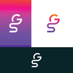 GS, SG letter logo design template elements. Modern abstract digital alphabet letter logo.
