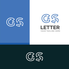 Technology GS, SG letter logo design template elements. Modern abstract digital alphabet letter logo.