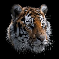 Fototapeta premium Tiger with a black background